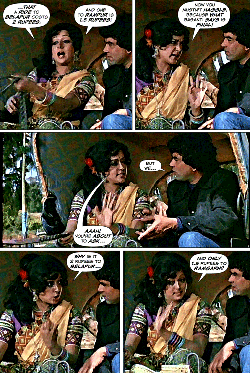 A page from the Sholay Movic